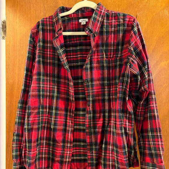 LL Bean Flannel Plaid Button Down - Picture 1 of 3